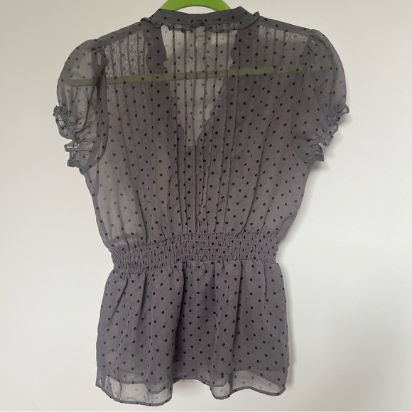 GUESS Sheer Black Polka Dot Top - Picture 6 of 9